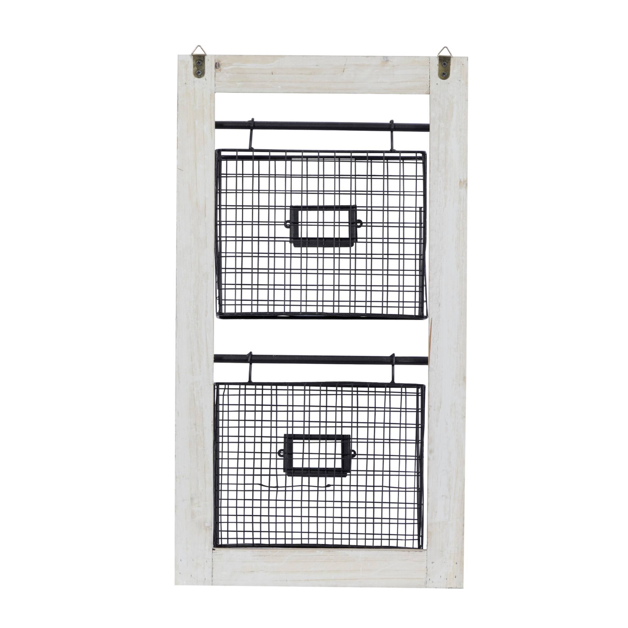 25" Black Metal Farmhouse Magazine Rack Holder